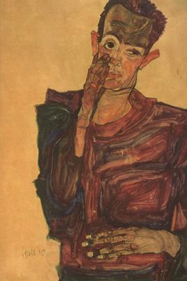 Egon Schiele Self-Portrait with Hand to Cheek (mk12) China oil painting art